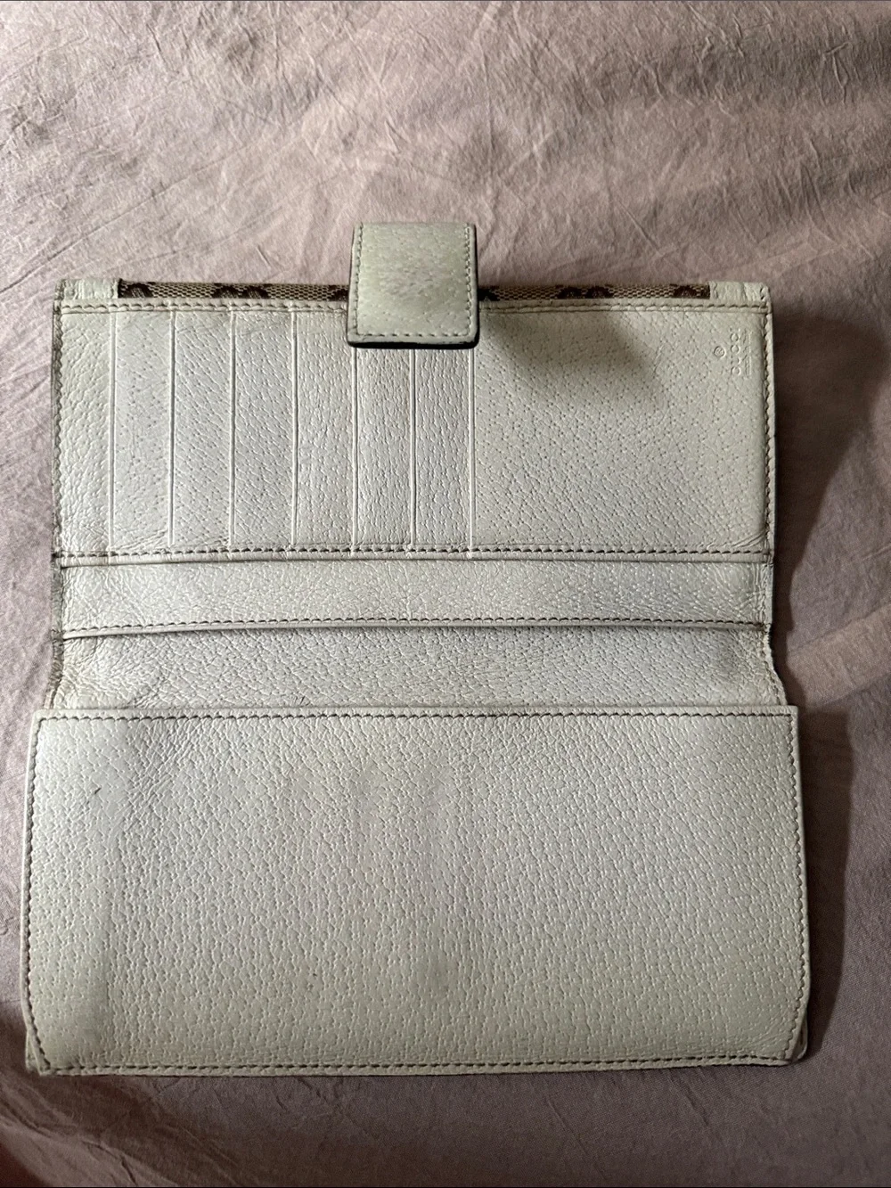 Gucci Brown GG Canvas Continental Wallet with Cream Trim - Picture 4 of 5